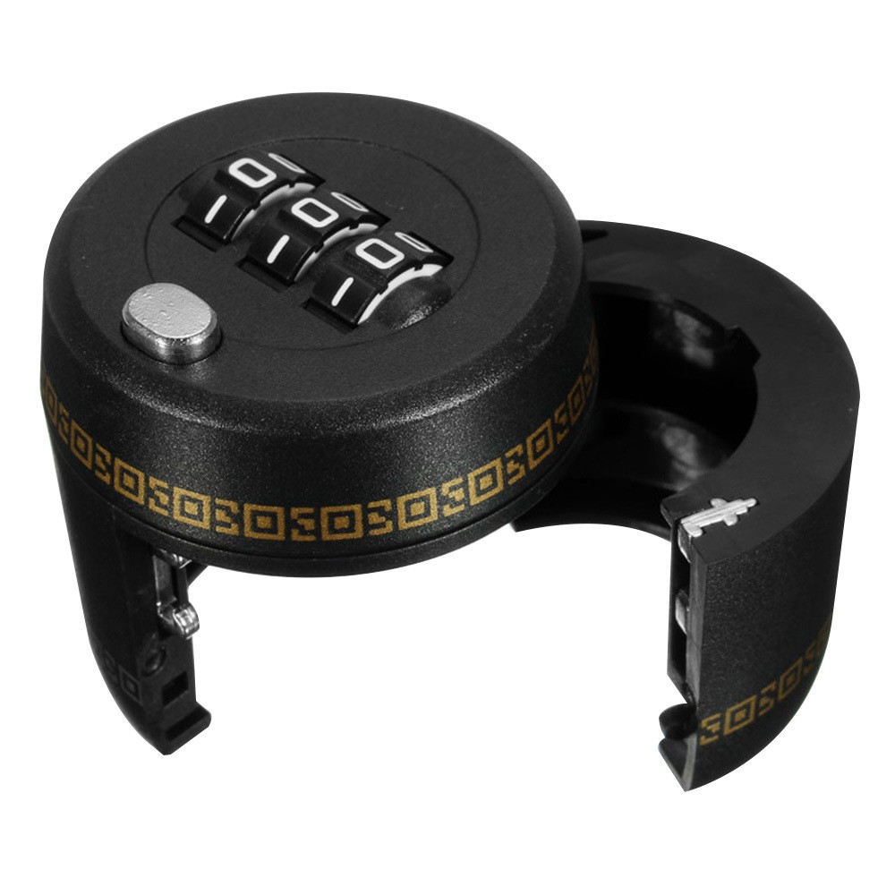 Lacat de Blocare pentru Sticle, Flippy, Lacat pentru Sticle cu Bauturi, din Plastic PP durabil, Cu Parola din 3 Cifre, 40 x 42 x 45 mm, Negru