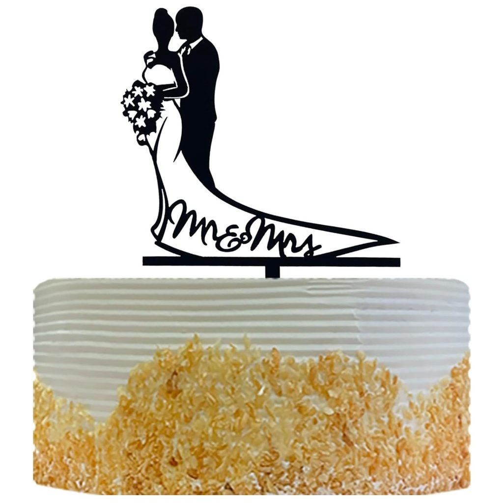 Topper Tort, Flippy, Model 1 Mr&Mrs,  17.5 x 11 cm, Negru