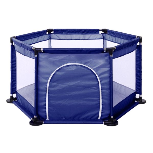 Tarc de Joaca si Siguranta pentru Copii DNT-104, Flippy, Dimensiuni 130 x 115 x 65 cm, Structura de Protectie pentru Interior, Albastru marin
