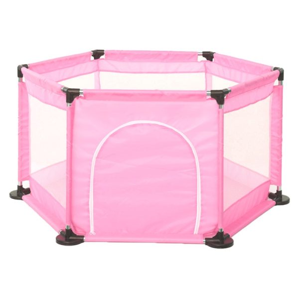 Tarc de Joaca si Siguranta pentru Copii DNT-104, Flippy, Dimensiuni 130 x 115 x 65 cm, Structura de Protectie pentru Interior, Roz deschis