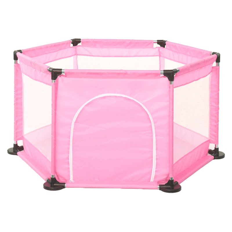 Tarc de Joaca si Siguranta pentru Copii DNT-104, Flippy, Dimensiuni 130 x 115 x 65 cm, Structura de Protectie pentru Interior, Roz deschis