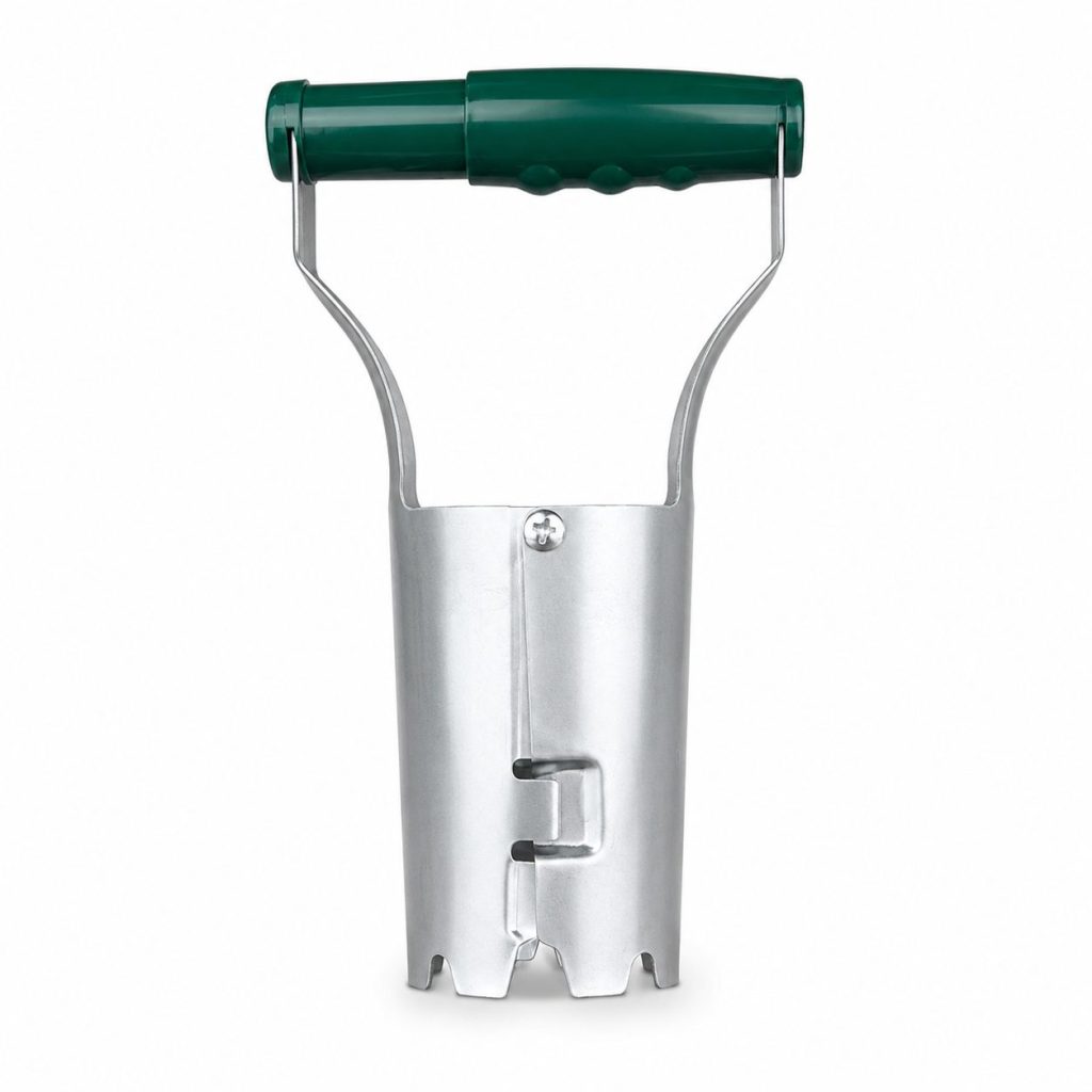 Transplantator Agricol Cilindric, Flippy, din Otel si Plastic, 6 cm Diametru, cu Maner Flexibil, 23 x 6 x 13 cm, Verde