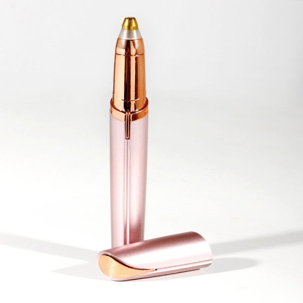 Trimmer Facial Flippy pentru Sprâncene și Păr Facial, Reîncărcabil USB, Design Compact, ABS, 1.5 x 13 cm Roz Auriu