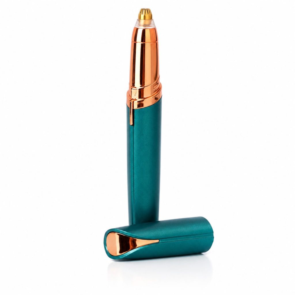 Trimmer Facial Flippy pentru Sprâncene și Păr Facial, Reîncărcabil USB, Design Compact, ABS, 1.5 x 13 cm, Verde