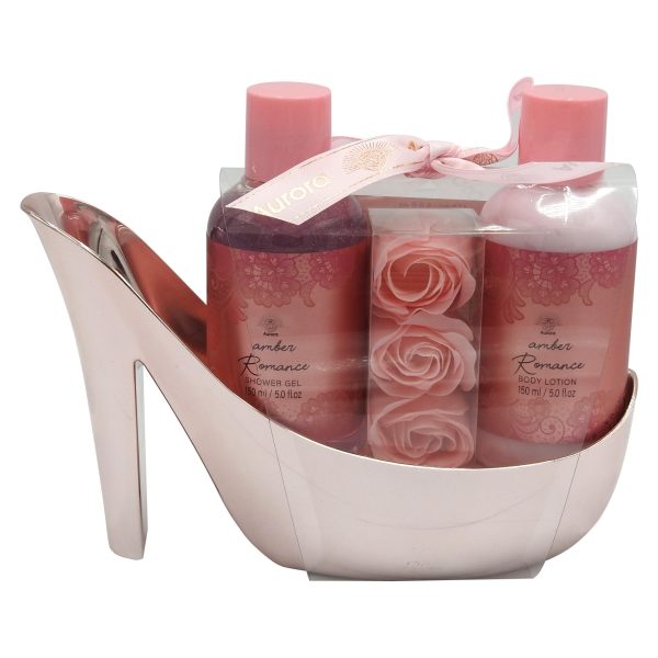 Trusa Cadou, Aurora, 3 piese, Gel de Dus 150 ml, Lotiune de Corp 150 ml, Petale de Sapun 3 X 4 g White Tea