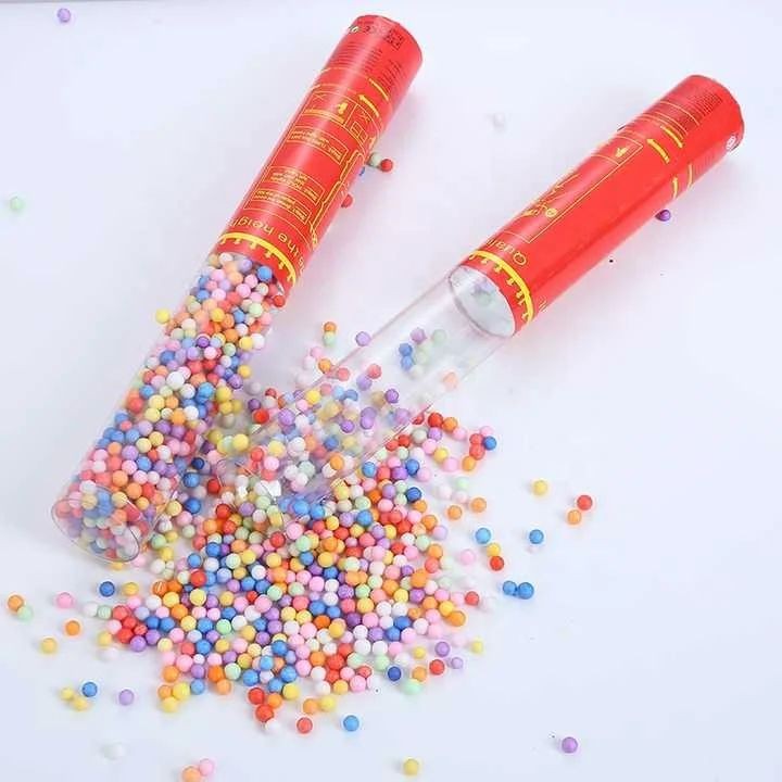 Tun de Confetti, 30 cm. Flippy, Model Bilute, Confetti din Polistiren, Ambalaj de Plastic, Multicolor