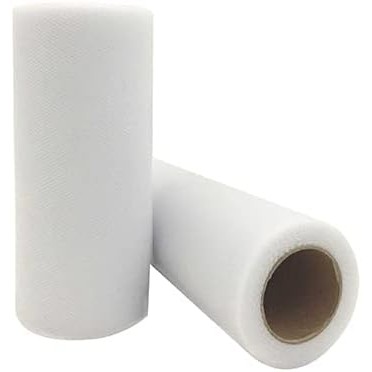 Tul Decorativ, Flippy, 15 cm Latime, 22 cm Lungime, din Poliester, Alb