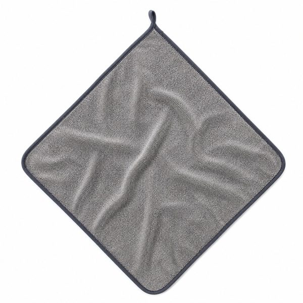 Prosop Auto din Microfibra Rasucita, Flippy, 600 GSM, Super Absorbant, Moale si Reutilizabil, pentru Uscare si Curatare Auto, 60 x 90 cm, Gri Deschis