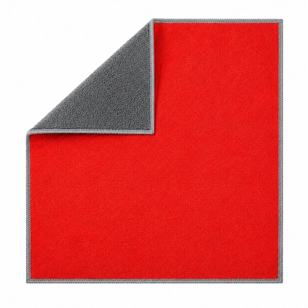 Prosop Auto din Microfibra, Flippy, 500 GSM, Absorbant si Fara Urme de Apa, Uscare si Curatare Auto, 30x30 cm, Rosu