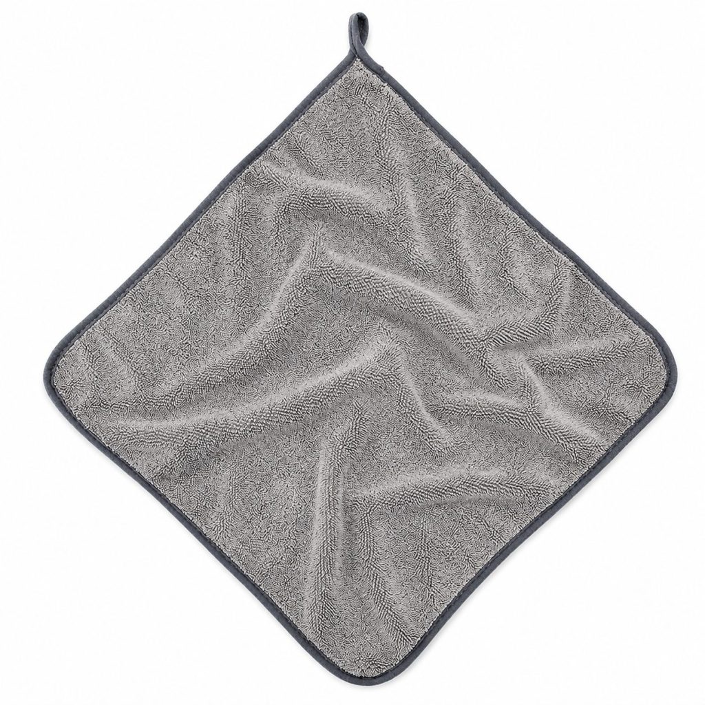 Prosop Auto din Microfibra, Flippy, 600 GSM, Absorbant, Uscare si Curatare Auto, 30x30 cm, Gri Deschis