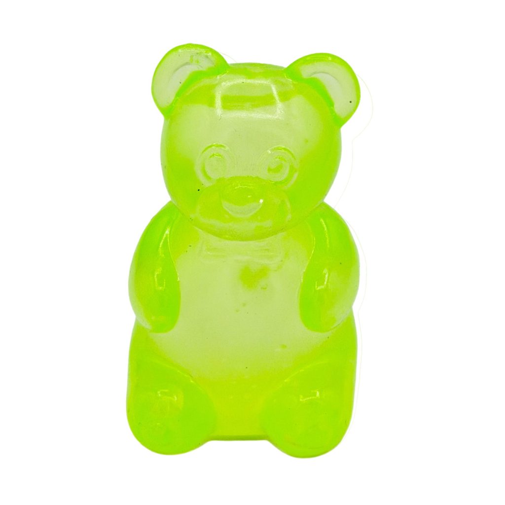 Jucarie Squishy Dumpling in Forma de Urs, Flippy, Model Gummy Bear, Antistres Senzoriala Comprimabila cu Revenire, 4x4x7.5 cm, 80 g, Verde