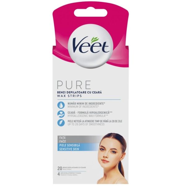 Veet Benzi Depilatoare Fata Pure 20 buc Sensitive Skin