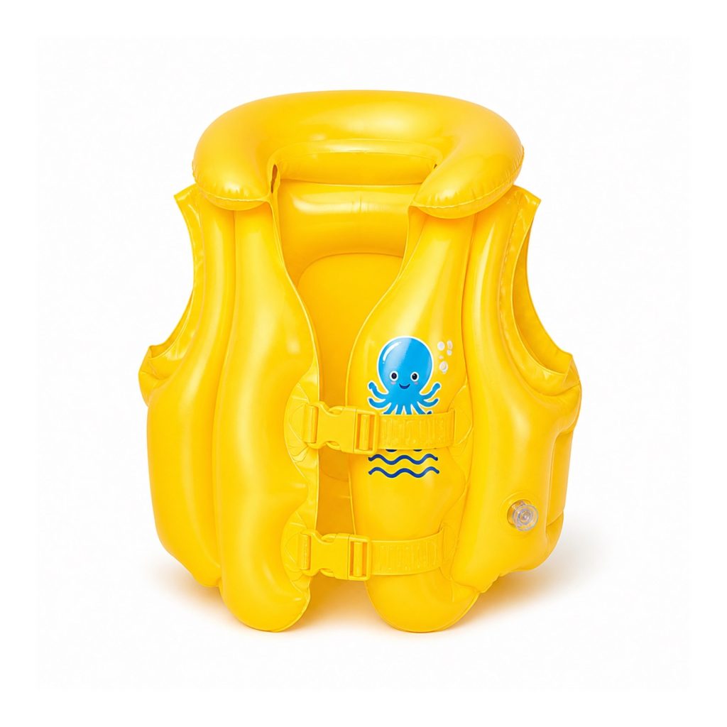 Vesta Gonflabila pentru Inot, Flippy, Model Gonflabil pentru Apa, Material PVC si Structura Gonflabila, Confort pe Apa, Stabilitate si Distractie pentru Vara, 51x46x45 cm, Galben