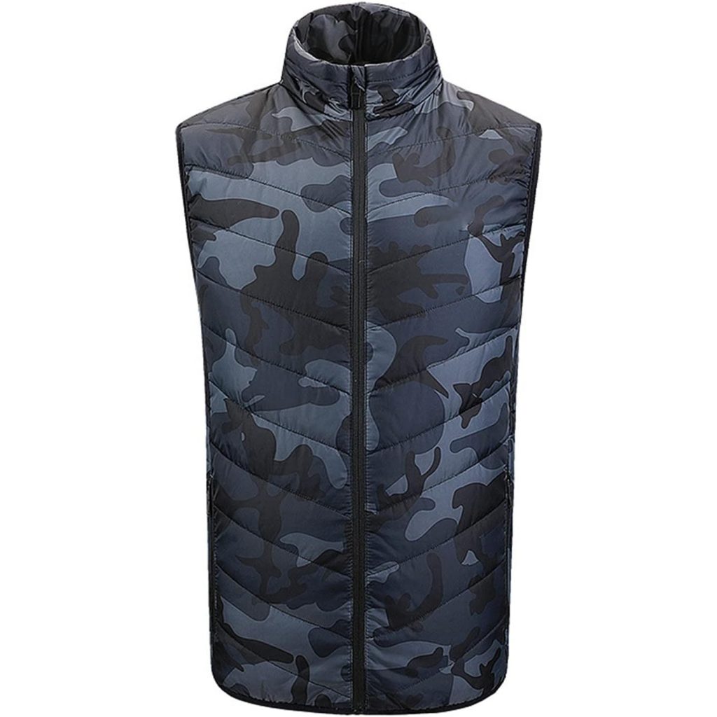 Vesta cu Incalzire, Flippy, Unisex, 2 Zone de Incalzire, Umplutura Bumbac, 3 Trepte de Temperatura, Incarcare USB, Albastru, 74 - 84 kg, Marime XXXL