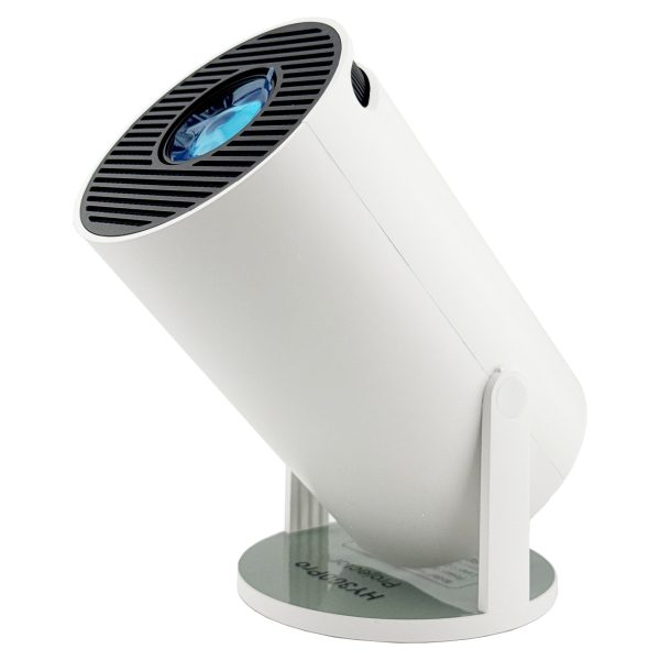 Video Proiector Portabil cilindric HY300PRO, Flippy, Inteligent, Full HD 1080 x 1280, Wireless, Compatibil cu Android/iOS, 17 x 10 x 9 cm, Alb