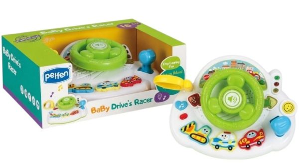 Volan Interactiv Pentru Copii Cu Sunete Si Butoane, Jucarie Baby Drive Cu Lumini Si Activitati, Simulator Conducere Cu Claxon Si Elemente Rotative, Jucarie Educativa Multicolora Tip Volan Auto Copii 18+ Luni