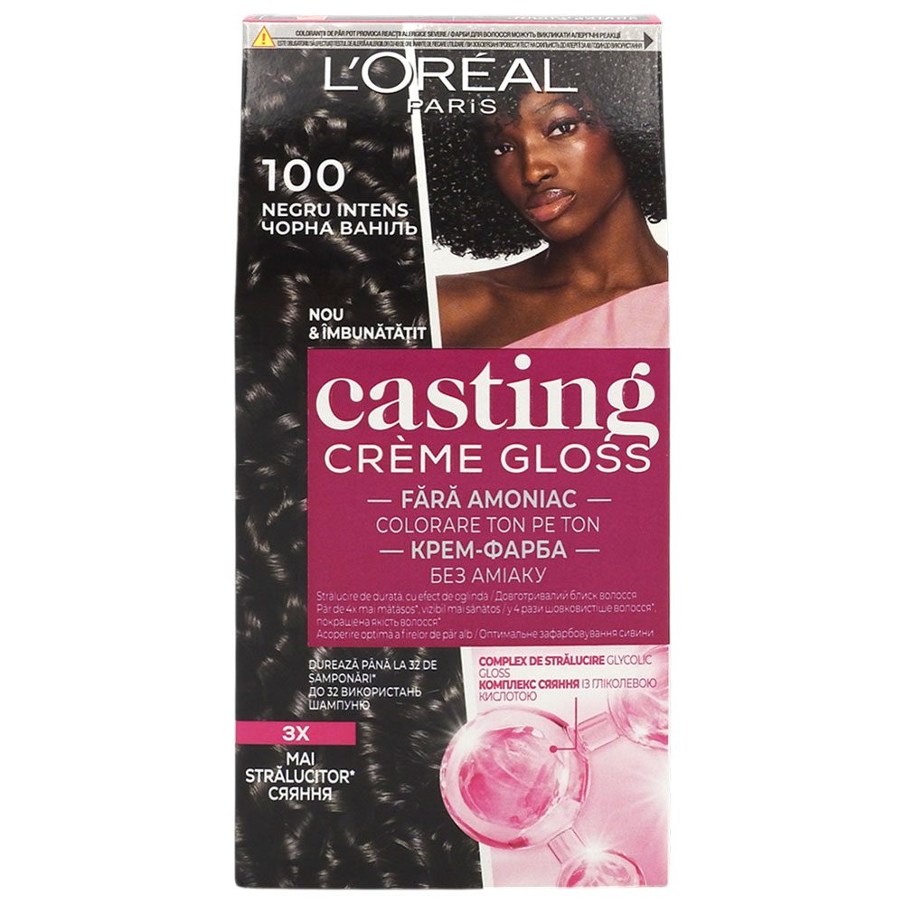 Vopsea pentru Par, Casting Creme Gloss, 100 Negru Intens
