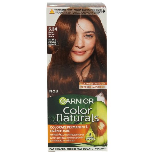 Vopsea pentru Par, Garnier Color Naturals, 5.34 Saten Mahon Auriu