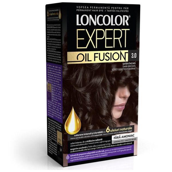Vopsea pentru Par, Loncolor Expert Oil Fusion, 3 Saten Inchis