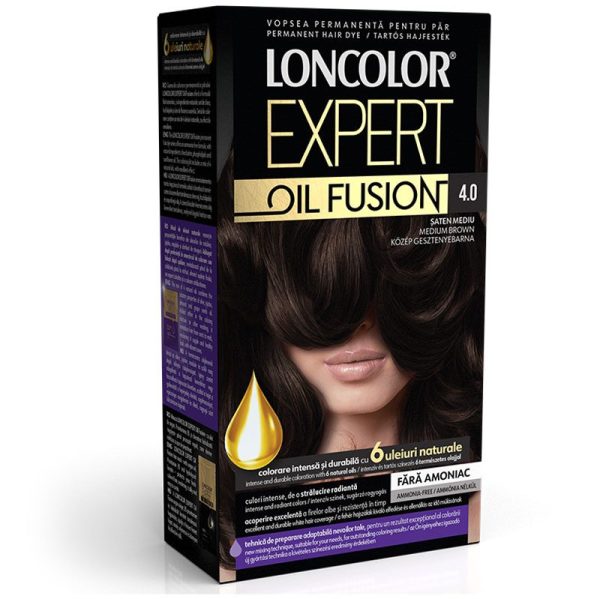 Vopsea pentru Par, Loncolor Expert Oil Fusion, 4 Saten Mediu