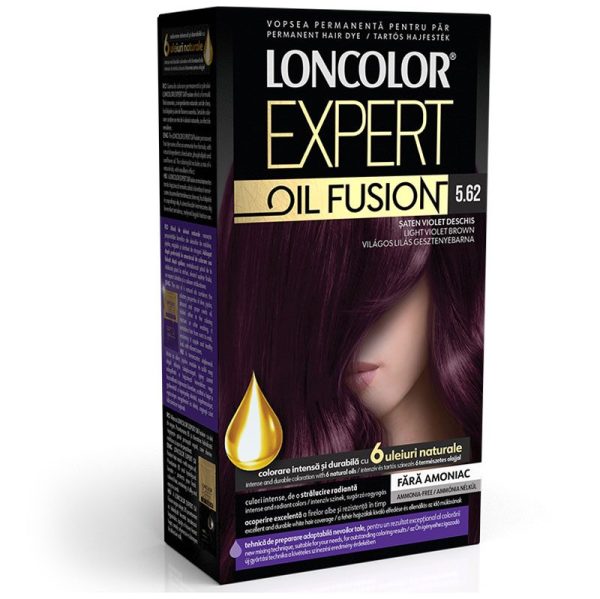Vopsea pentru Par, Loncolor Expert Oil Fusion, 5.62 Saten Violet Deschis