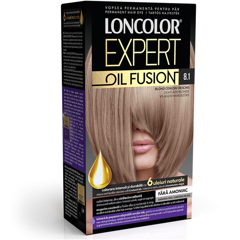 Vopsea pentru Par, Loncolor Expert Oil Fusion, 8.1 Blond Cenusiu Deschis