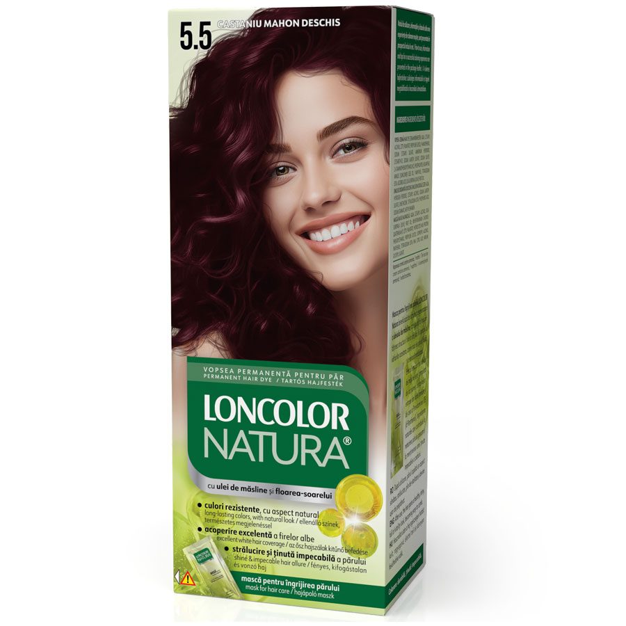 Vopsea pentru Par, Loncolor Natura, 5/5 Castaniu Mahon Deschis