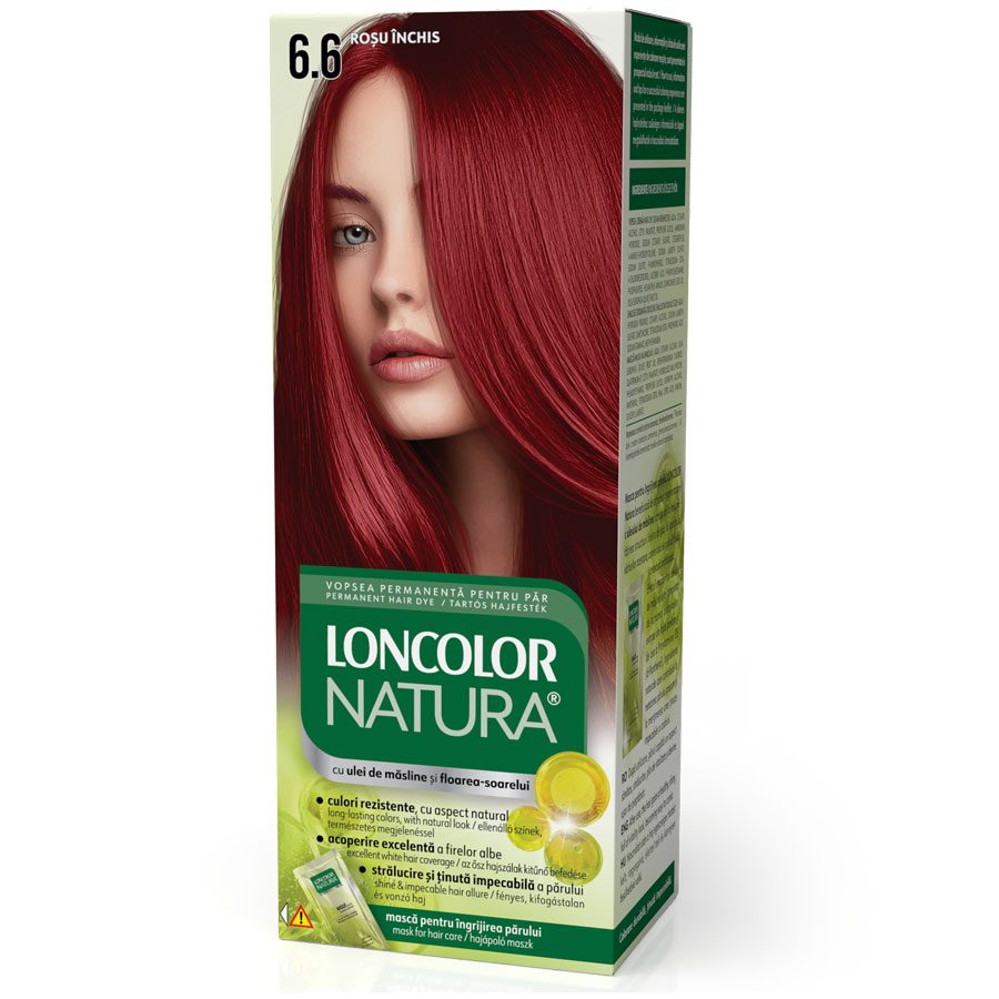 Vopsea pentru Par, Loncolor Natura, 6/6 Rosu Inchis