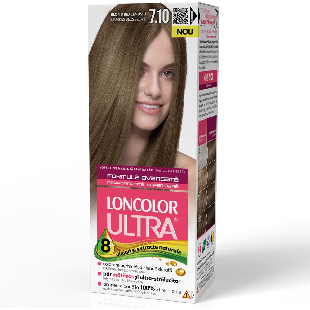 Vopsea pentru Par, Loncolor Ultra, 7/10 Blond Bej Cenusiu