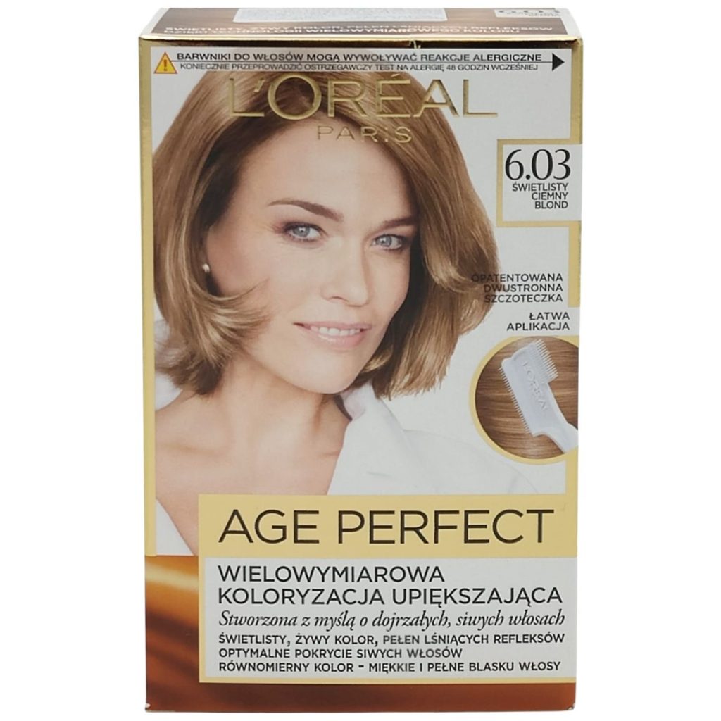 Vopsea pentru Par, Loreal Age Perfect, 6.03 Blond Inchis Luminos