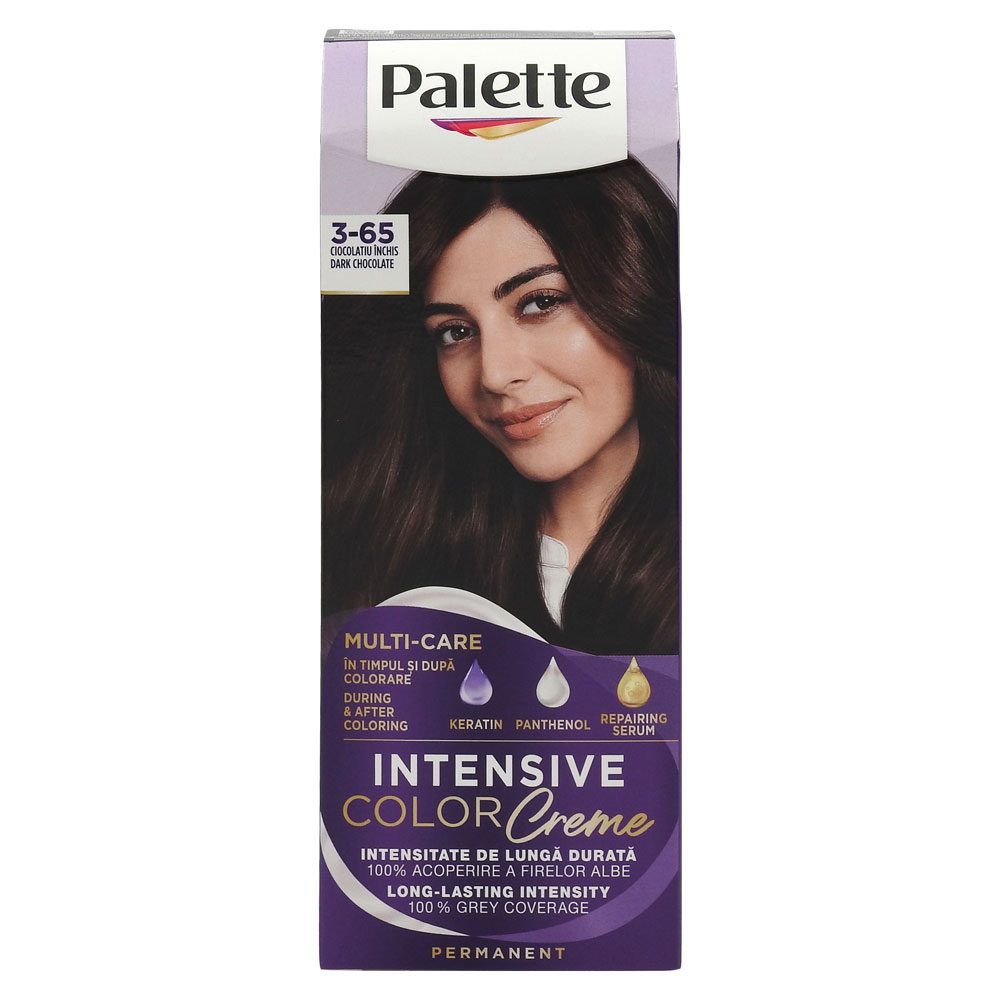 Vopsea pentru Par, Palette Icc, W2/3.65 Ciocolatiu Inchis