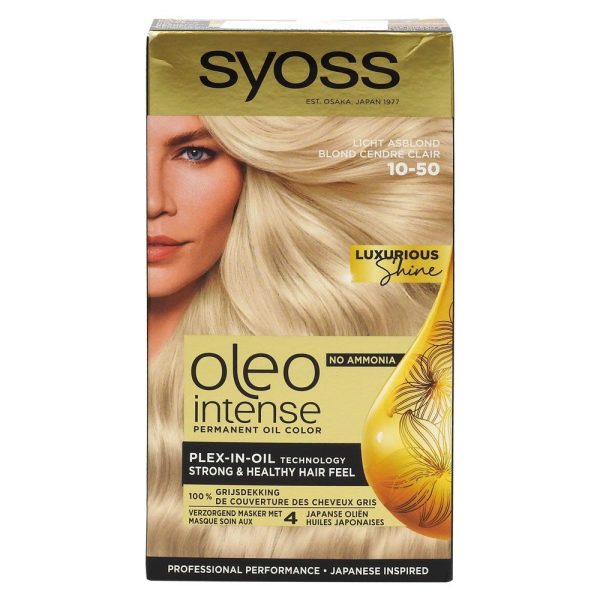 Vopsea pentru Par, Syoss Oleo, Intense cu Ulei si Plex-In-Oil Technology, 10/50 Ashy Blonde