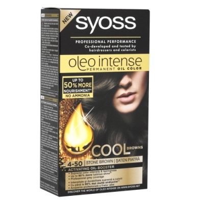 Vopsea pentru Par, Syoss, Oleo 4-50 Saten Piatra