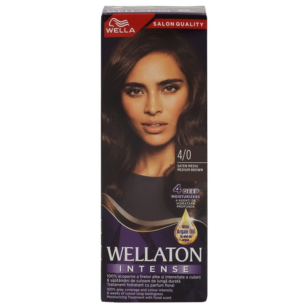 Vopsea pentru Par, Wellaton, 4/0 Saten Mediu