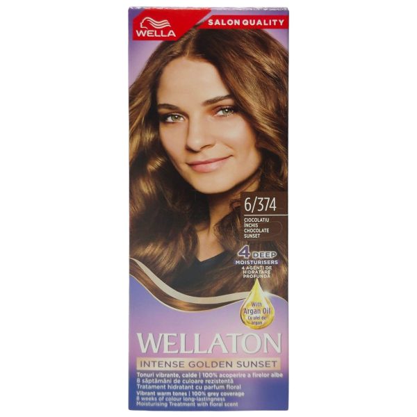 Vopsea pentru Par, Wellaton, 6/374 Ciocolatiu Inchis