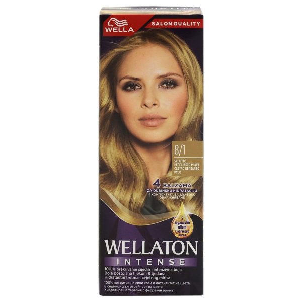 Vopsea pentru Par, Wellaton, 8/1 Light Ash Blonde