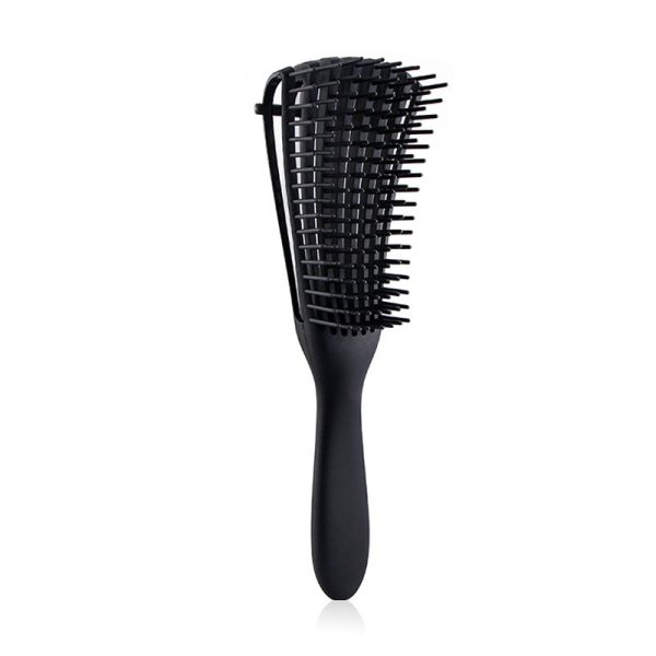 Perie Flexibila, Flippy, pentru Descurcat Par Cret/Umed si Uscat, 8 Brate Mobile, din TPE, 24.5 x 4.5 x 2 cm, Negru