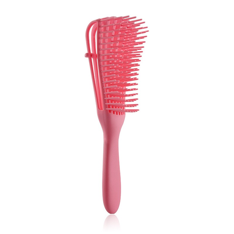 Perie Flexibila, Flippy, pentru Descurcat Par Cret/Umed si Uscat, 8 Brate Mobile, din TPE, 24.5 x 4.5 x 2 cm, Roz