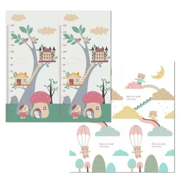 Covoras pentru Copii, Flippy, cu 2 Fete, Model Ursulet/Catelusi, din XPE+PE, Impermeabil, Antiderapant, Protectie Termica, +3 Luni, Pliabil, 180 x 200 x 1.5 cm, Multicolor